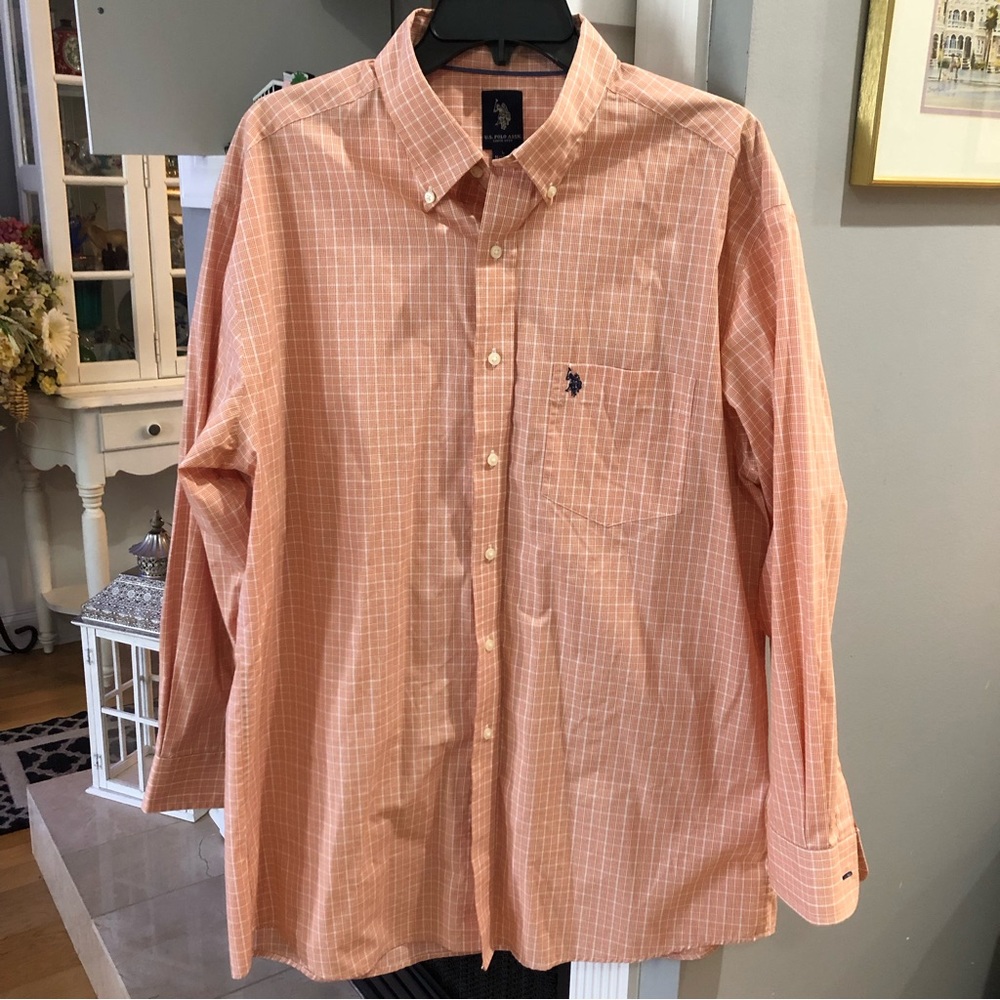 NEW U.S. Polo Assn. Men’s Plaid Long Sleeve Button Up Collared Dress Shirt